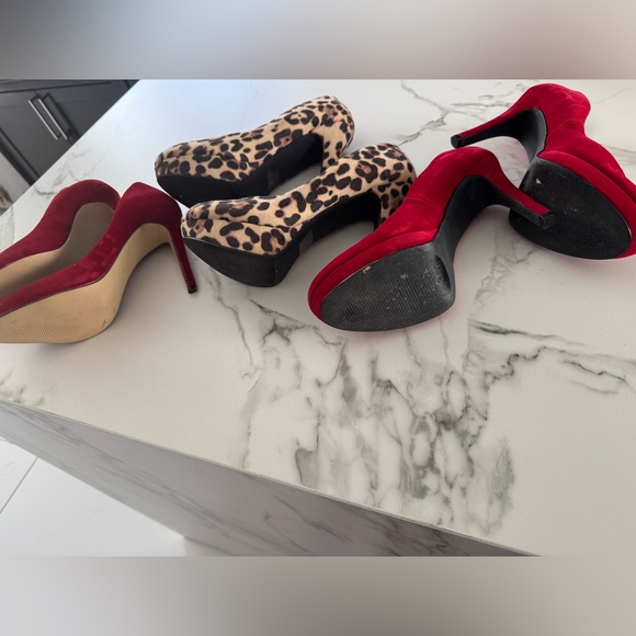 Women’s High Heel LOT (3) Red and Leopard Print Stiletto - Picture 5 of 5